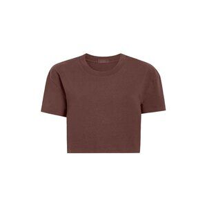 Nuuds Women's Vintage Coffee Cotton Cropped Tee Sz XL